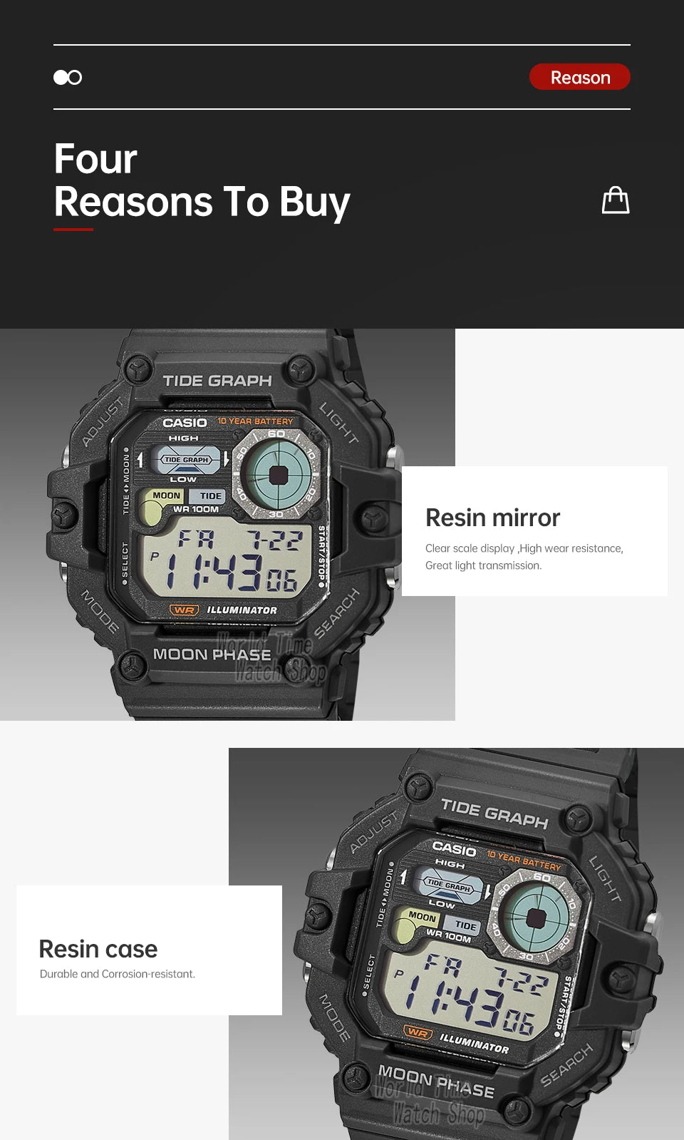 Casio WS-1700H-1A | Digital Alarm & Calendar | Men's Watch