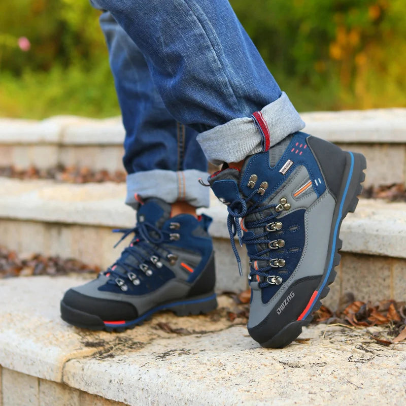 Laxsesu Men's Hiking Boots | Lace-Up & Rubber Sole | Outdoor Walking