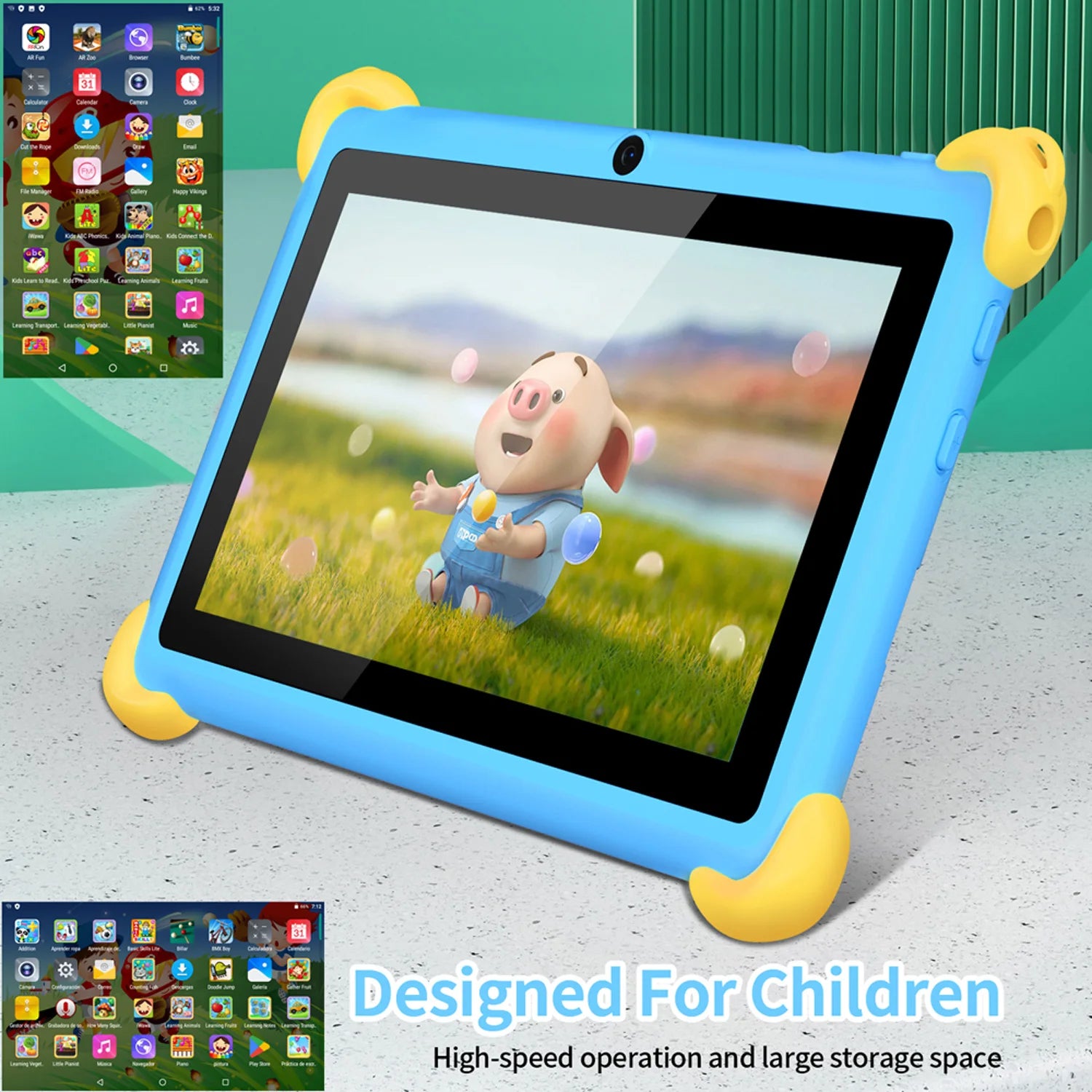 Tablet Infantil BDF 7" | Android 13 | 4GB RAM + 64GB | WiFi | Quad-Core | 4000mAh | Diseño para Niños