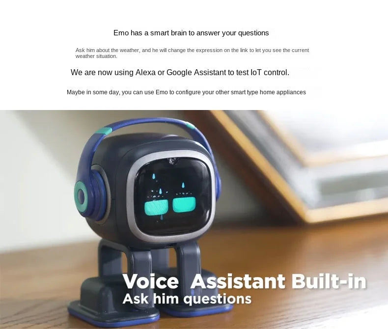EMO Robot — AI Emotional Companion with Voice, Touch & Self-Learning | Premium Desktop Robot