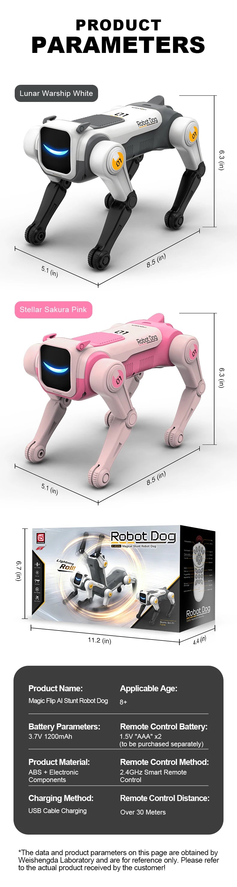 Perro Robot RC Inteligente IA – Control por Voz, Programable, Canta, Baila y Hace Acrobacias