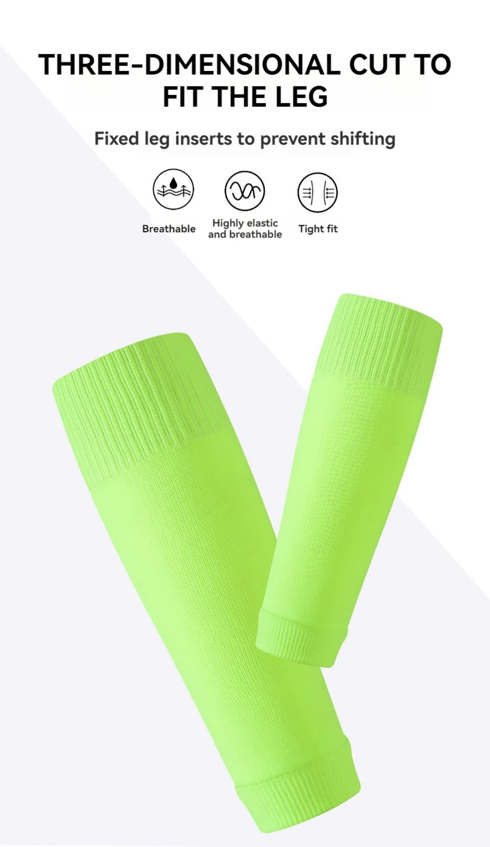Soccer Leg Compression Sleeve & Shin Guard Socks | Calf Protection for Sports | 10 Colors M/L