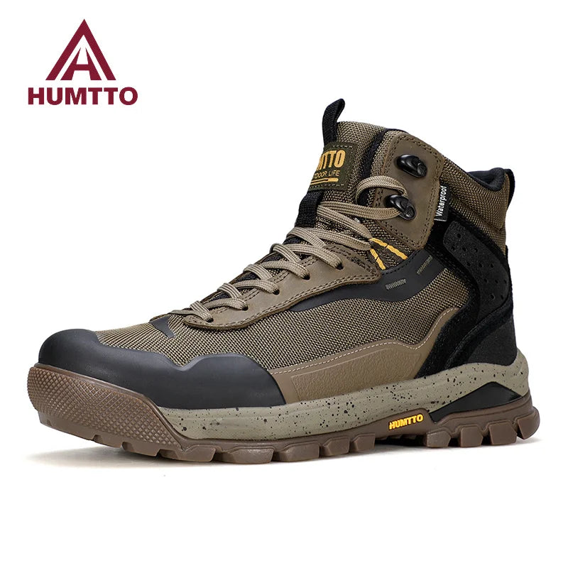 HUMTTO Men's Hiking Shoes | Lace-Up & Rubber Sole | Outdoor Walking