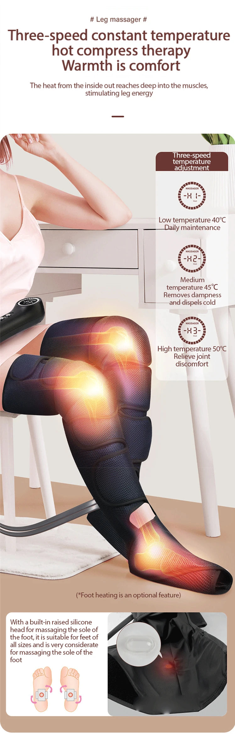 HANRIVER Air Compression Leg Massager | JB-705-3 | Masajeador de Piernas