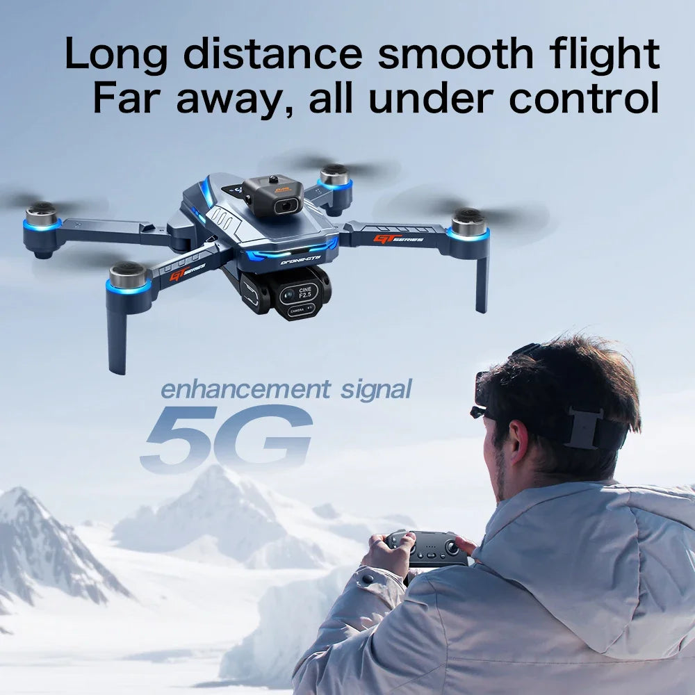 Dron Lenovo GT8 Cámara Dual 8K HD – Motor Brushless, WiFi FPV 5G, Pantalla 4.3", Plegable, Cuadricóptero