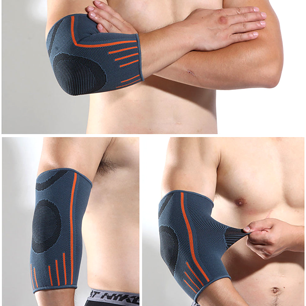 Elbow Compression Sleeve & Support Brace | Nylon/Spandex | Sports, Tennis, Golf & Gym | S-XL