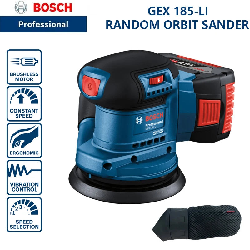 Bosch GEX 185-LI | 18V Brushless Random-Orbit Sander | Bare Tool