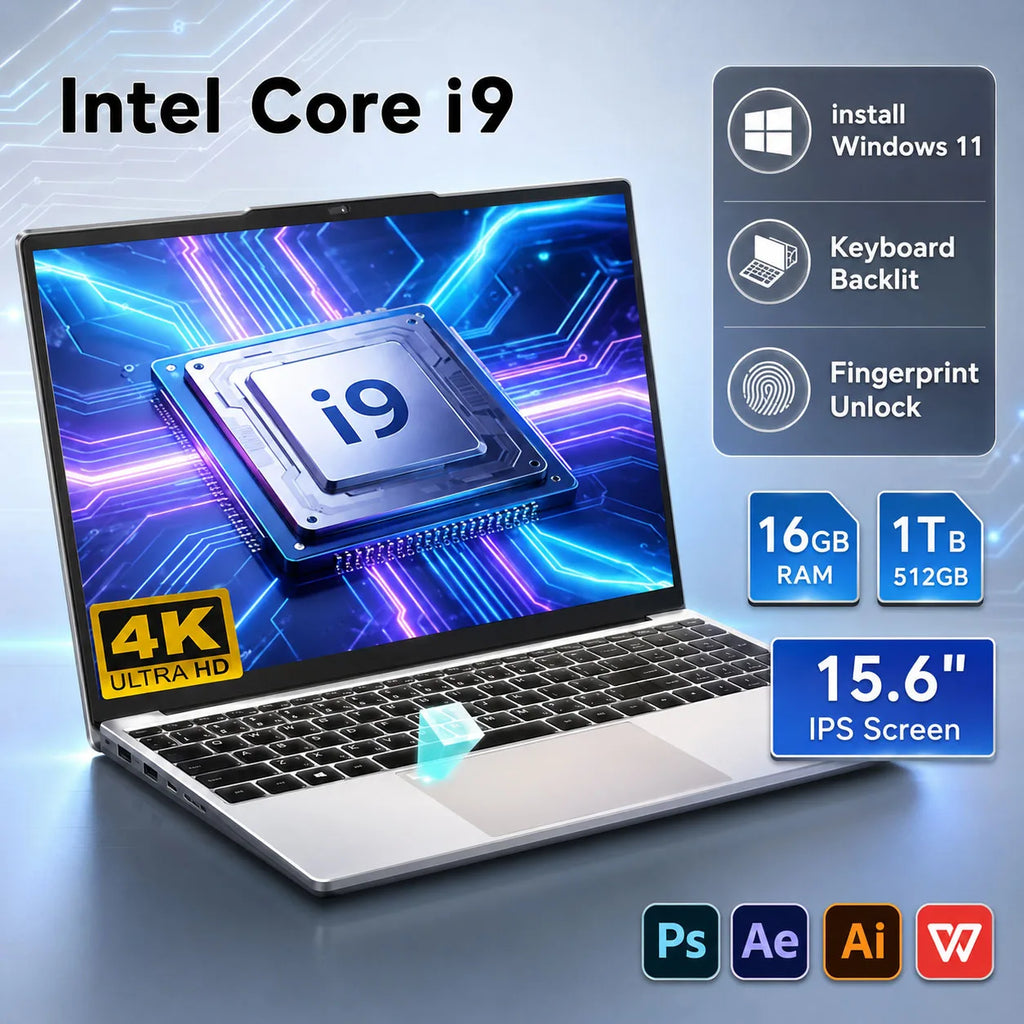 Laptop Intel Core i9-10980HK 16GB RAM SSD – Pantalla 15.6" FHD, Teclado Retroiluminado, Huella Digital, Windows 11