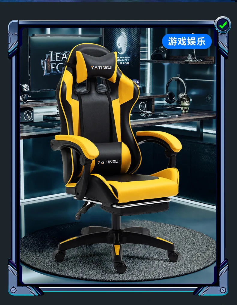 Reclining Massage Gaming Chair | Footrest Option | Swivel