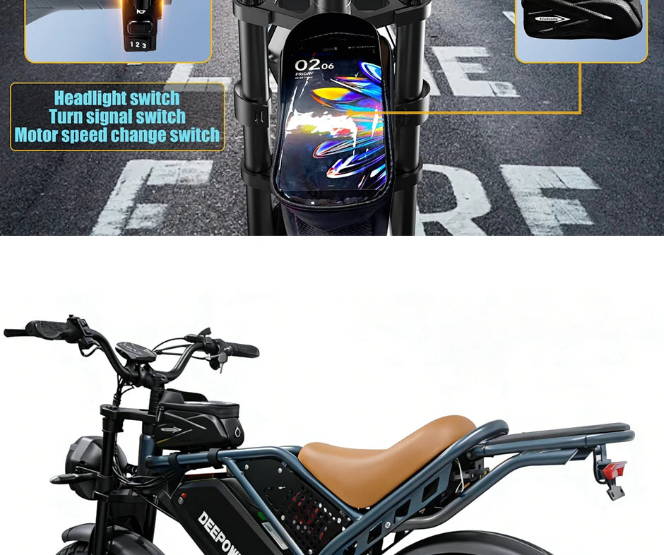 QS7 E-Bike 1500W Motor Brushless | 48V 20/35/60Ah | 55km/h | Todo Terreno | Shimano 7v | Garantía 1 Año