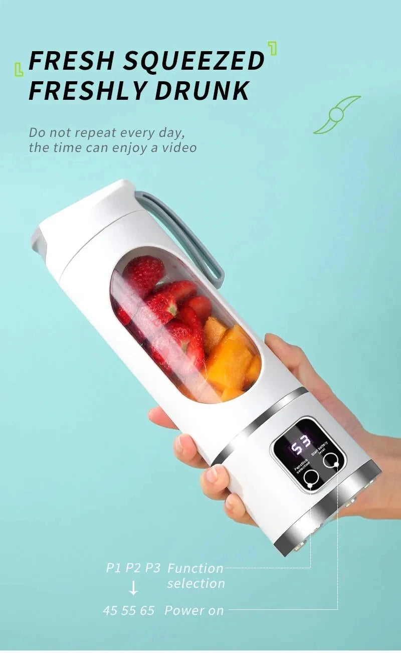 Portable Blender | 450ml & 12 Blades | USB Rechargeable