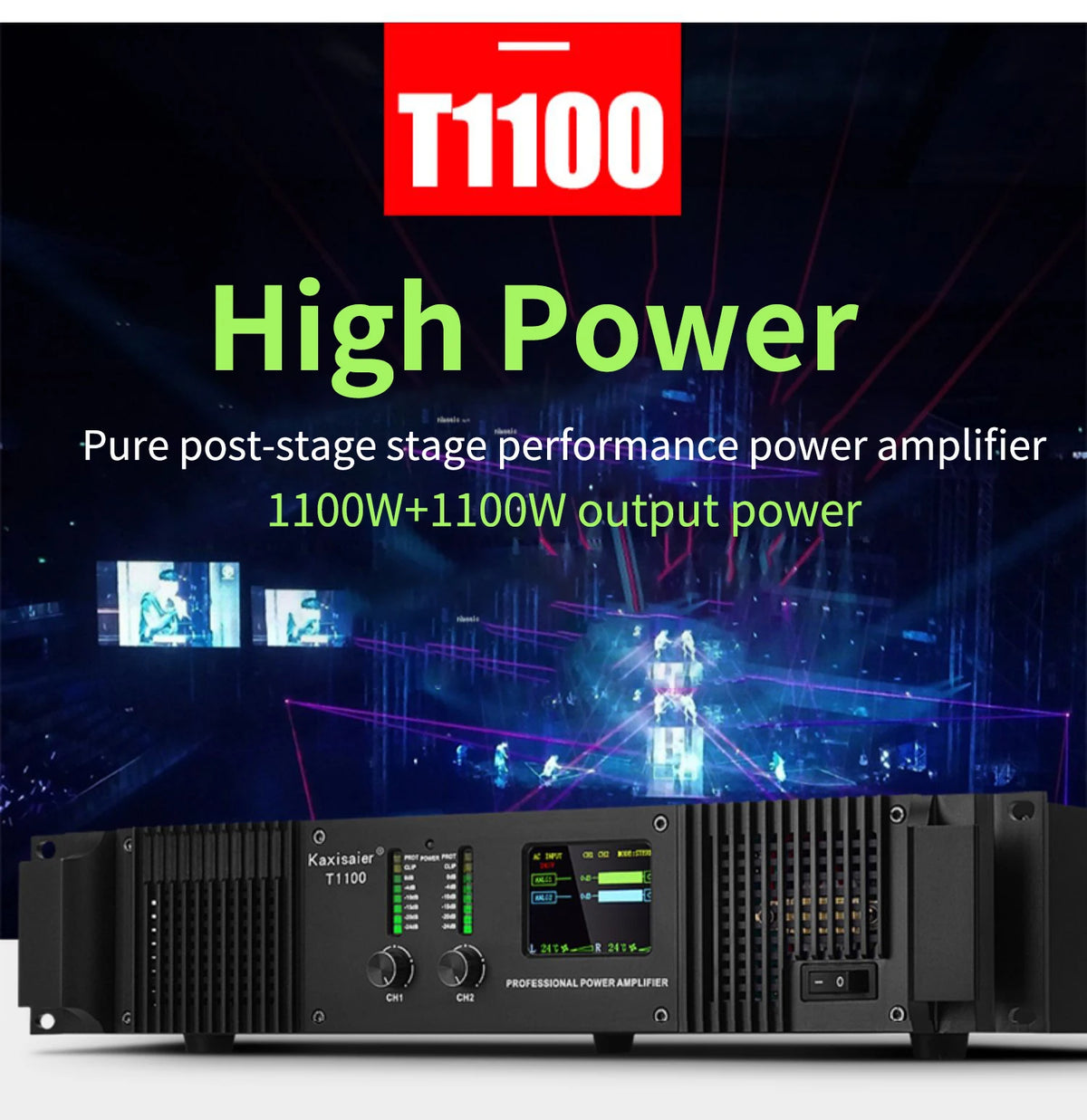 Branwish 400–1100W Professional Power Amplifier | DJ & PA | Amplificador de Audio