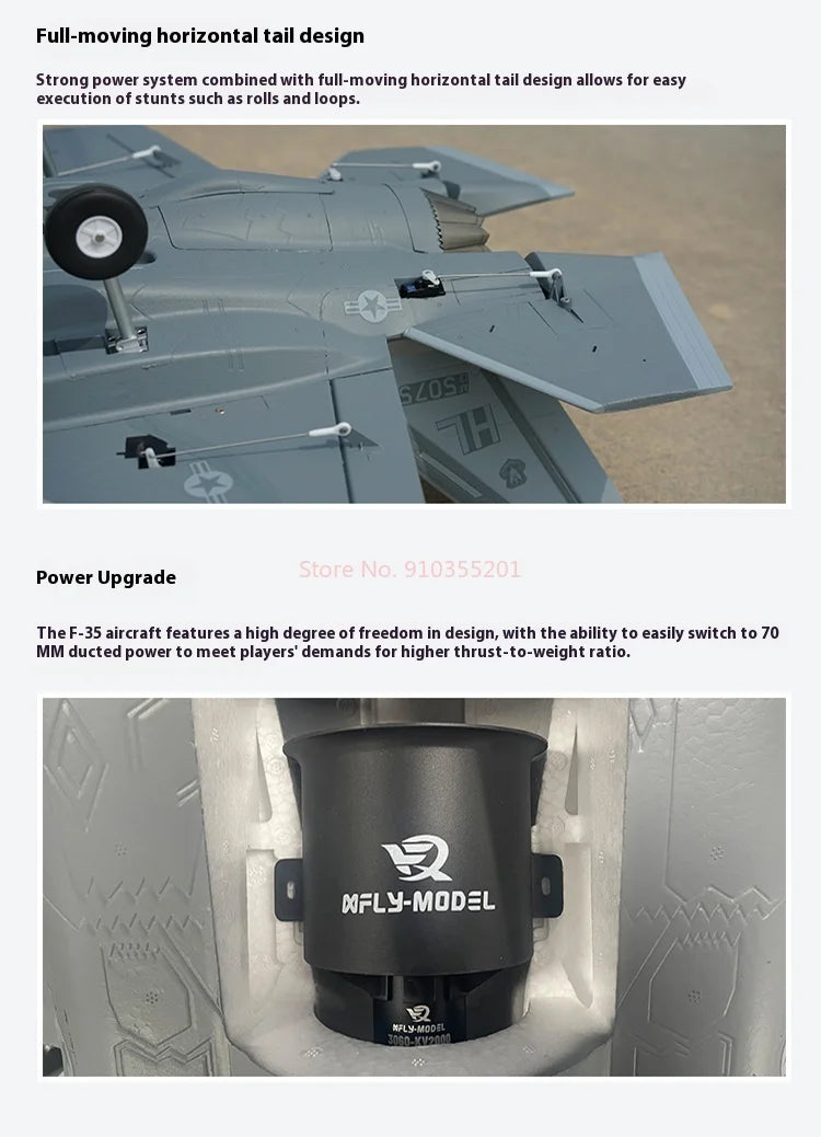 Xfly F35 Lightning 2 EDF RC Fixed Wing Aircraft | 64mm | 6CH | PNP & KIT | Scale Model Jet