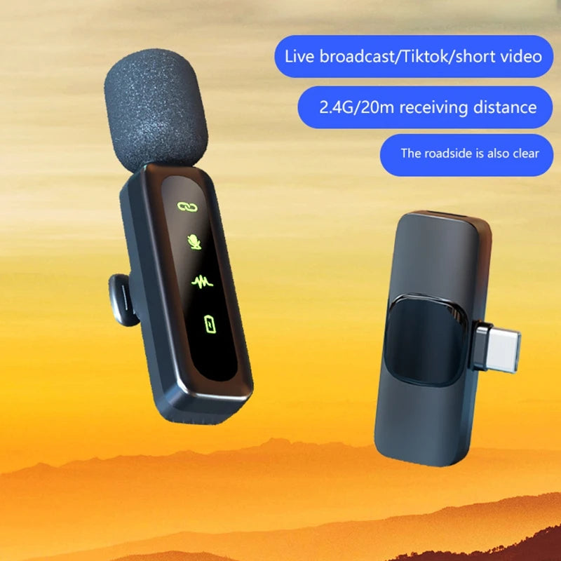 Wireless Lavalier Microphone | Rechargeable Clip-On Mic | iPhone & USB-C
