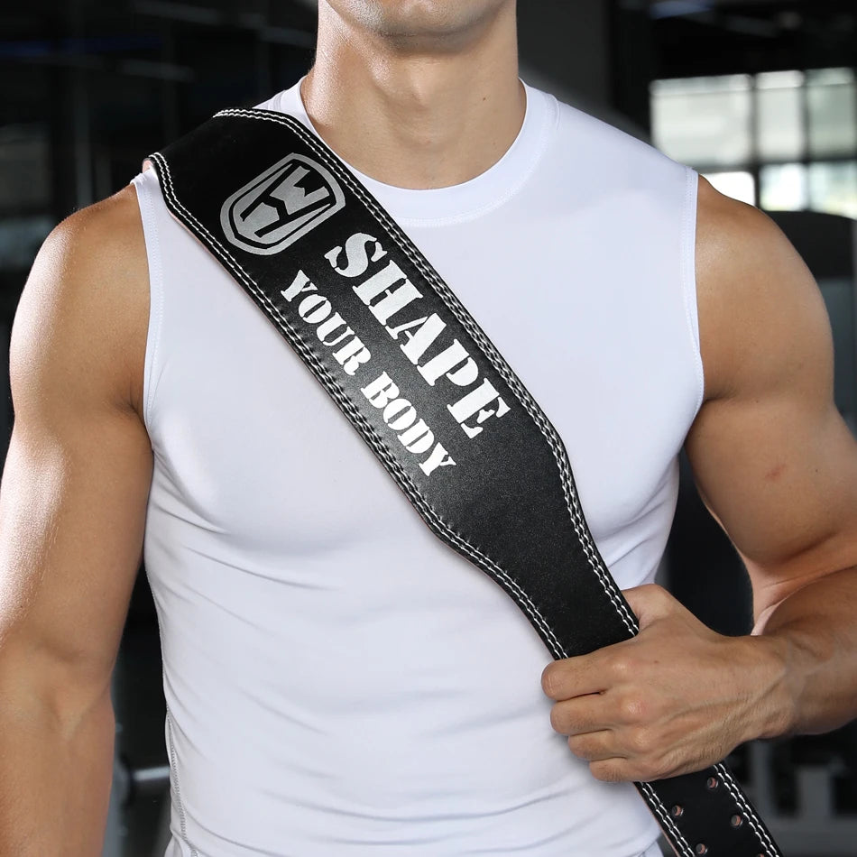 Weightlifting Belt PU & Cow Leather | Waist Support for Powerlifting & Strength Training