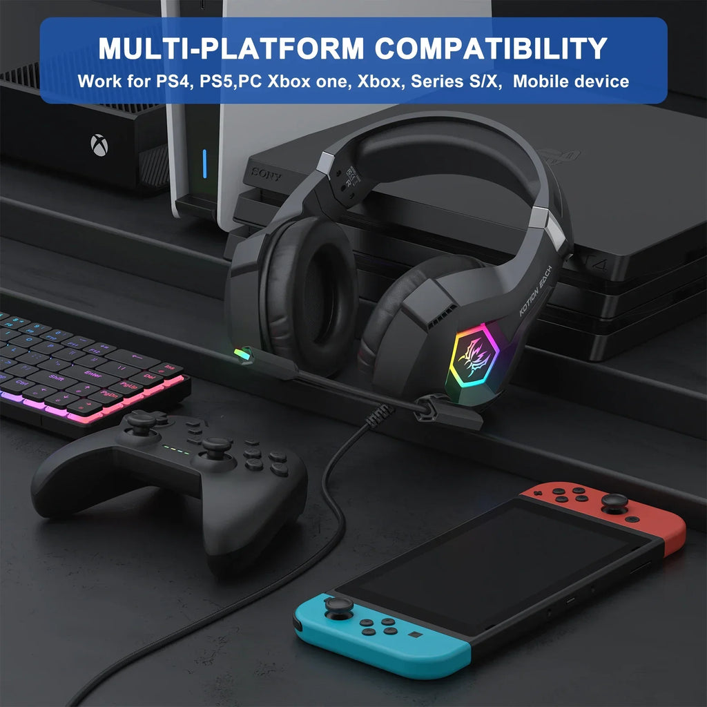 Audífonos Gaming GGBEE GS450 | USB + 3.5mm | RGB | Micrófono 360° | PC/PS4/PS5/Xbox | GGBEE GS450 Gaming Headset USB 3.5mm RGB 360° Mic PC PS4 PS5 Xbox
