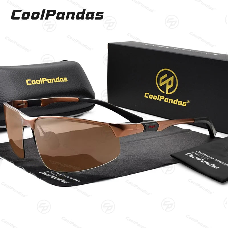 COOLPANDAS Gafas de Sol Polarizadas UV400 | Marco de Aleación | Estilo Cuadrado
