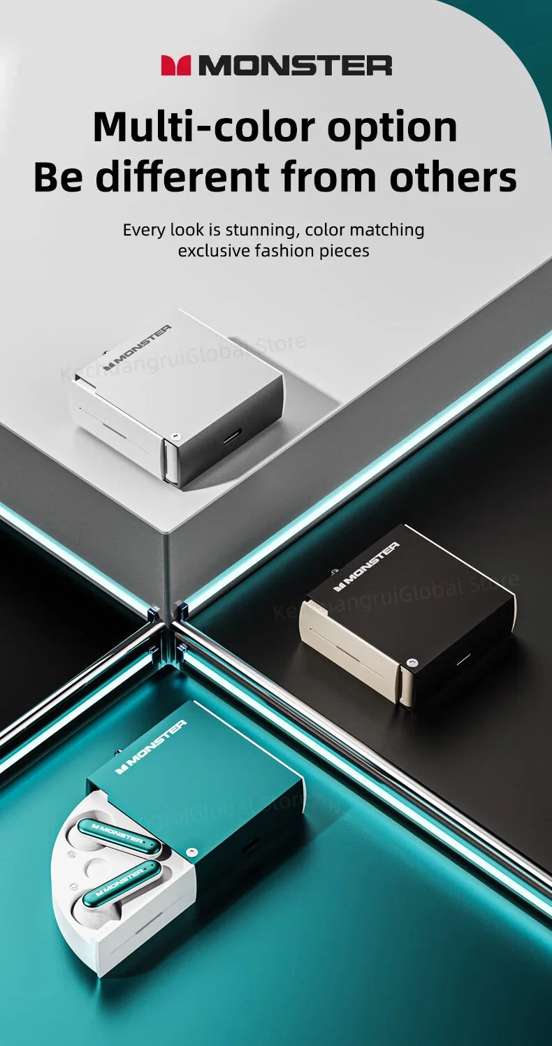 Monster XKT17 - Auriculares TWS Bluetooth 5.3 con ANC | HiFi | Gaming y Deportes