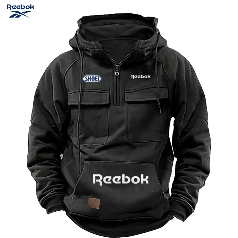 Reebok Men's Pullover Hoodie | Thick Polyester Knit | Autumn & Winter
