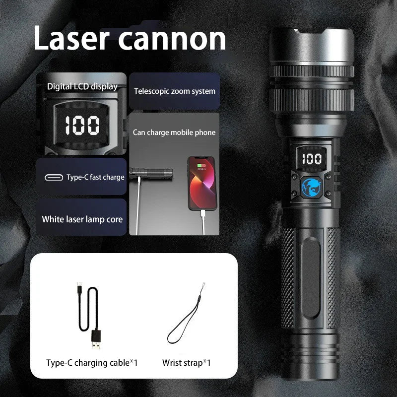 Rechargeable LED Flashlight | Adjustable Zoom | Linterna para Camping
