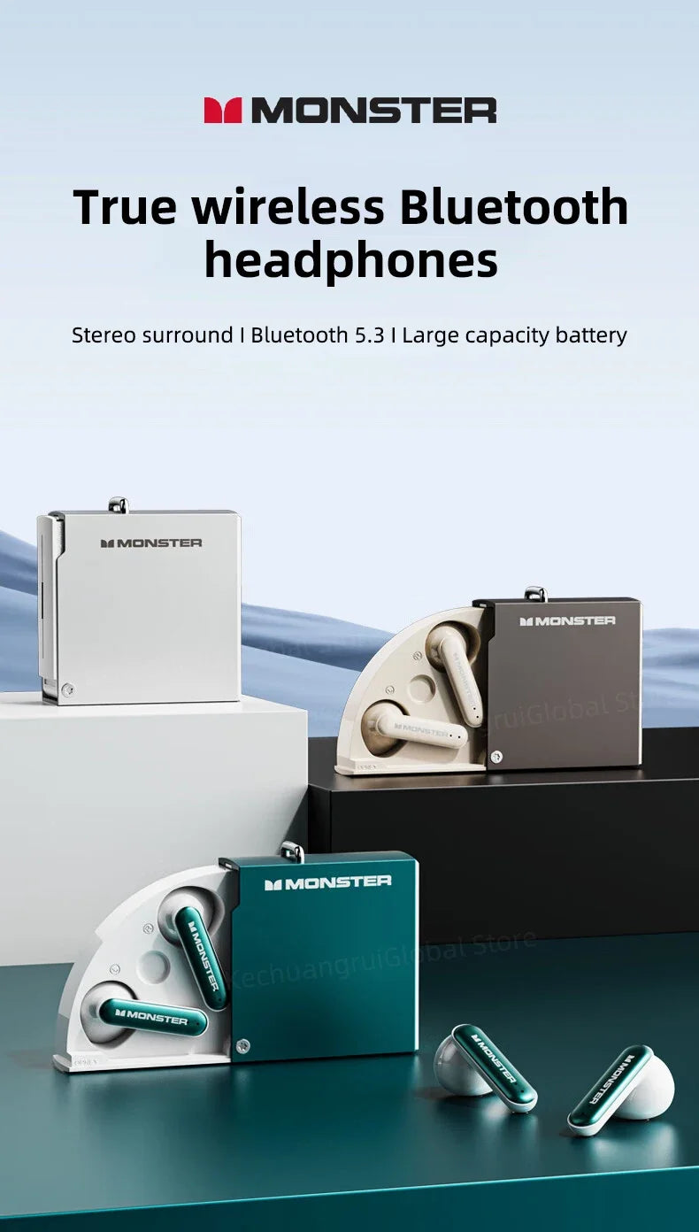 Monster XKT17 - Auriculares TWS Bluetooth 5.3 con ANC | HiFi | Gaming y Deportes