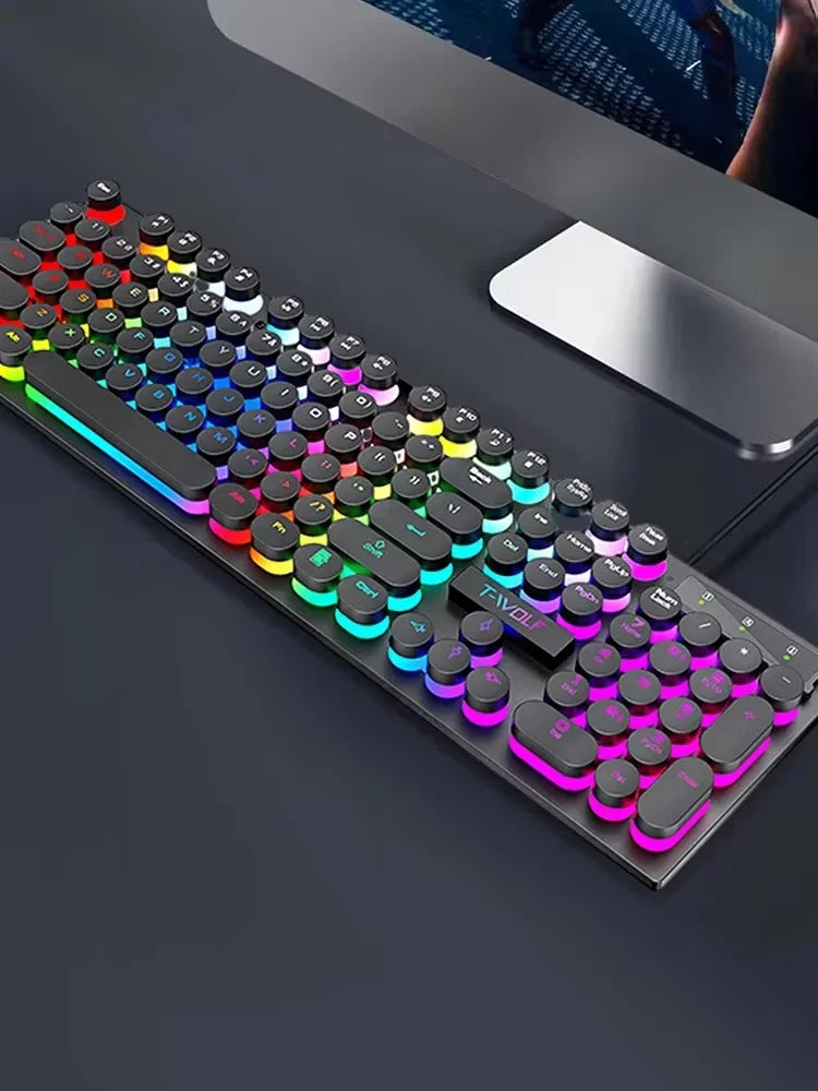 Teclado Mecánico Gaming 104 Teclas | USB | RGB Multicolor | Switch Negro | PC/Laptop | Full-Size RGB Mechanical Gaming Keyboard 104 Keys USB Black Switch PC Laptop
