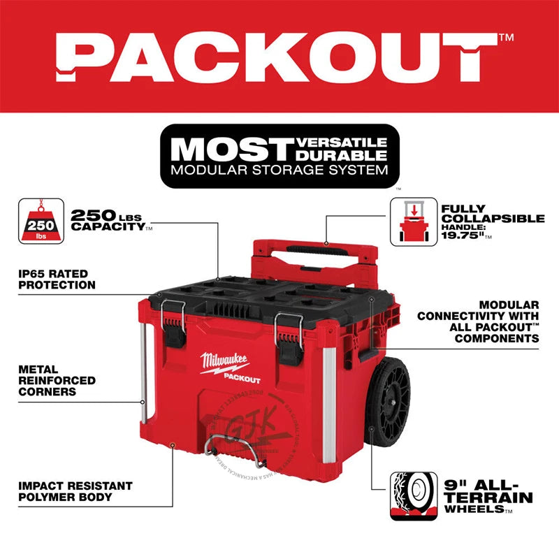 Milwaukee-Compatible PACKOUT 48-22-8427 | Rolling Tool Box
