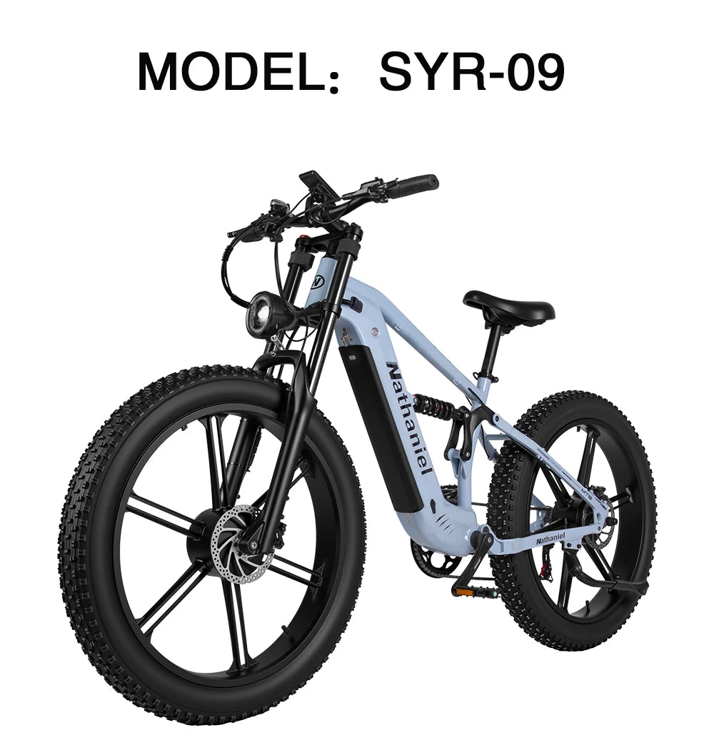 Nathaniel SYR09 Bicicleta Eléctrica 2000W | Doble Motor | Fat Tire 26x4.0 | 48V 20/40Ah | 55km/h | Todo Terreno | E-Bike