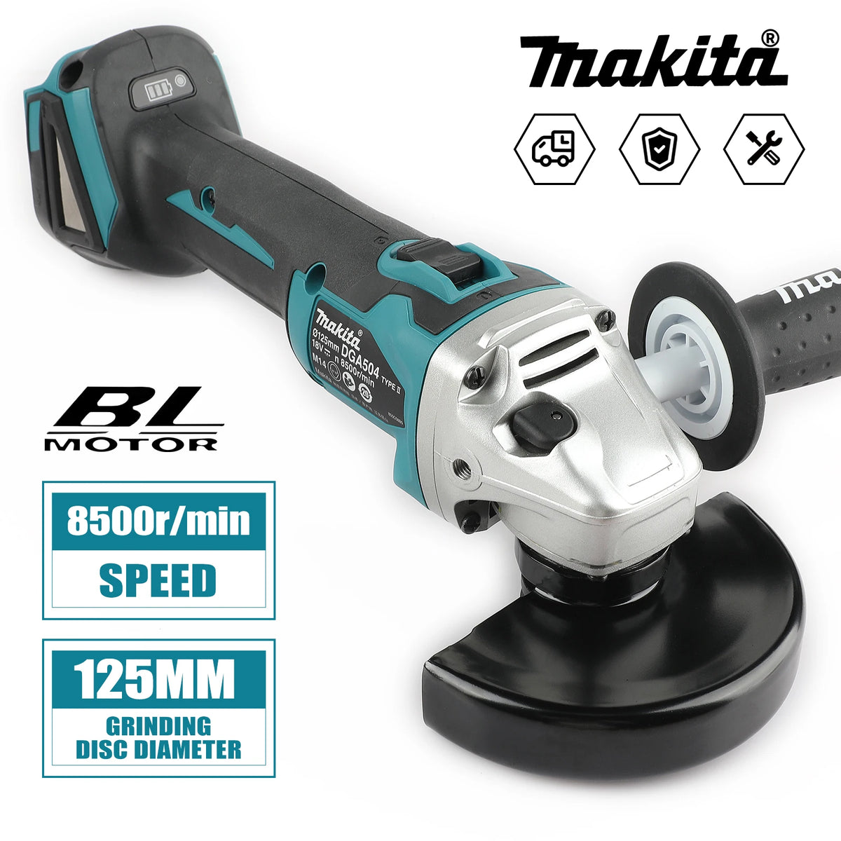 Makita DGA504 | 18V Brushless Angle Grinder | Bare Tool