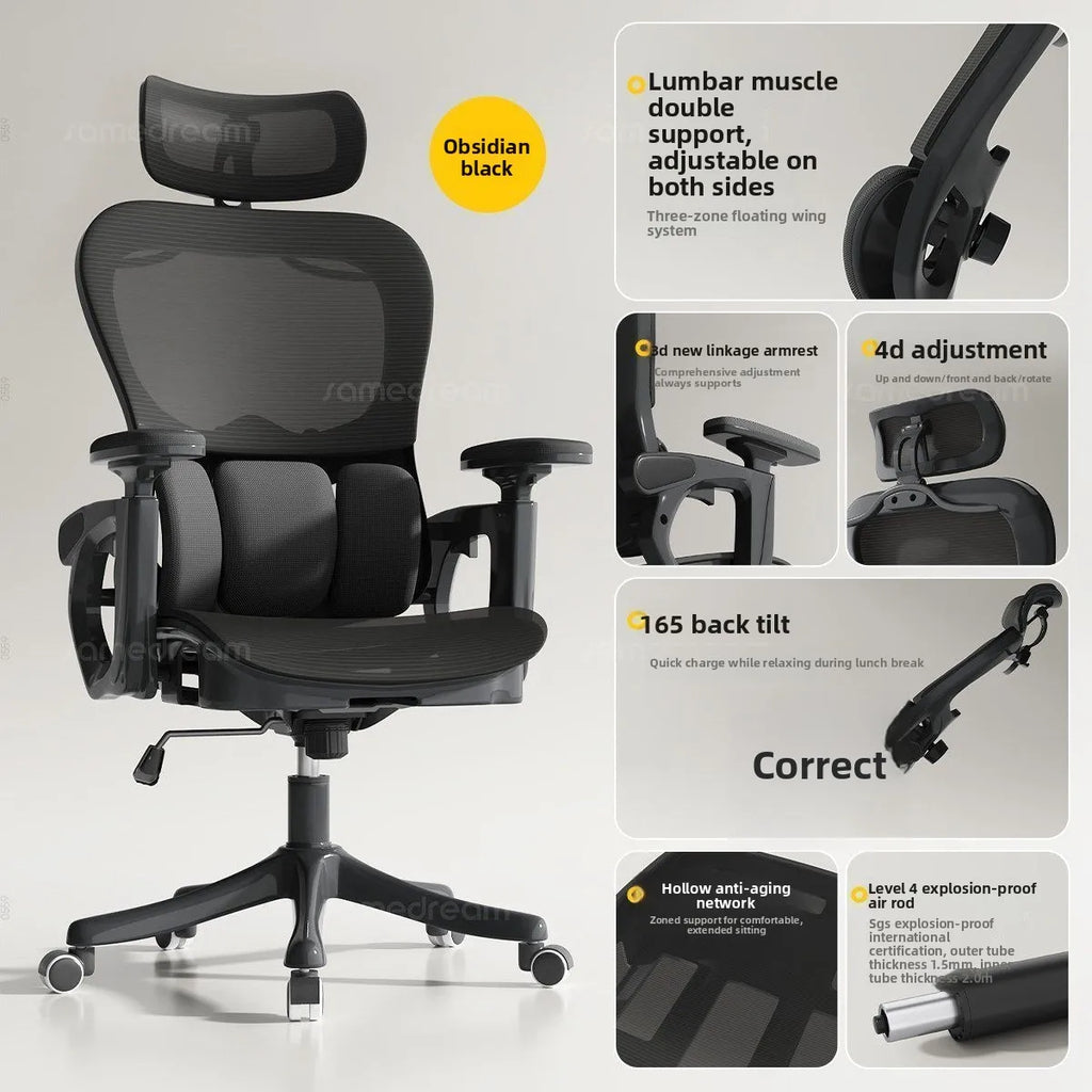 Ergonomic Mesh Office Chair | 6D Armrests | 135° Recline