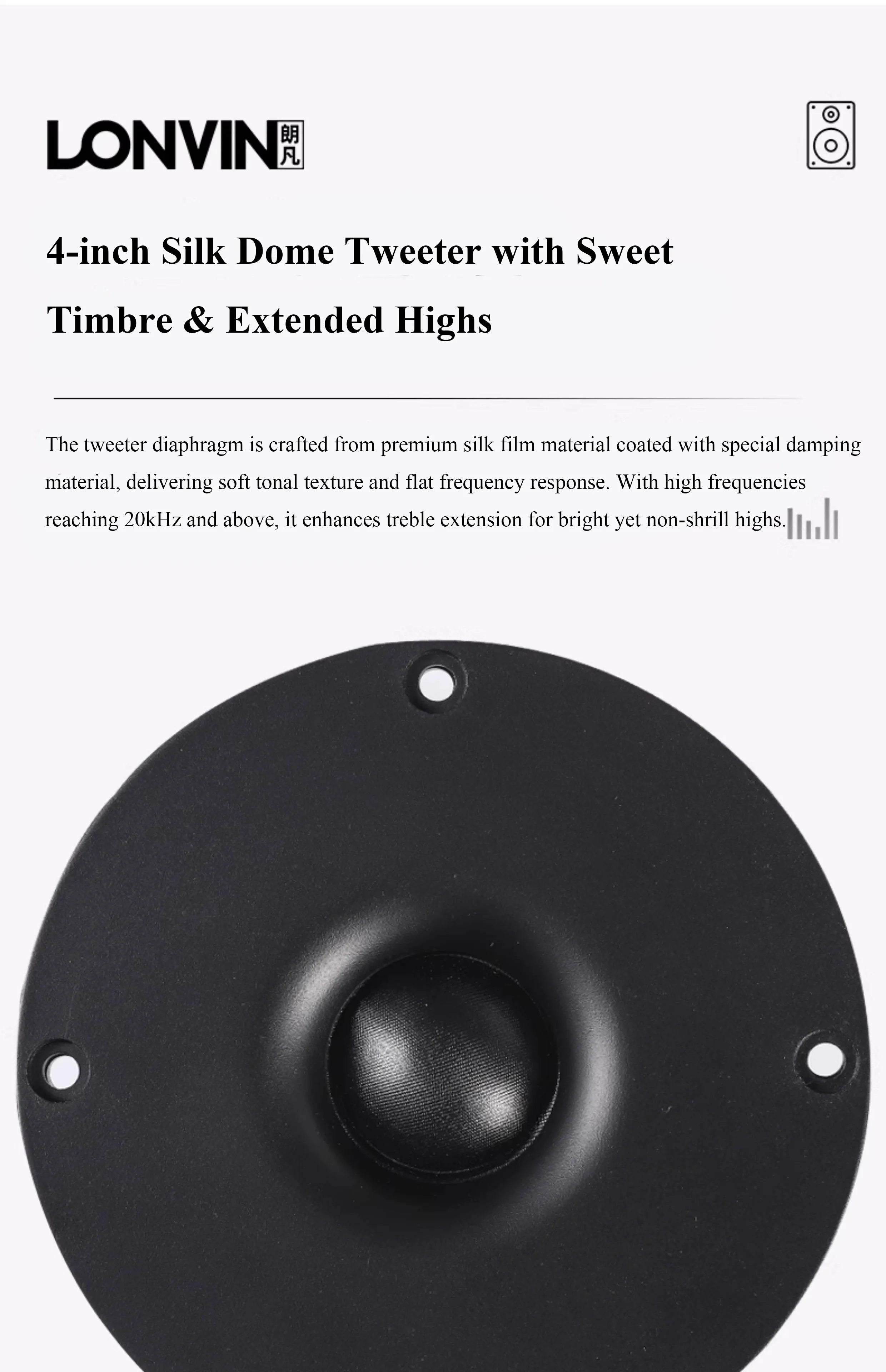 LONVIN D2/D3 | Bocinas Pasivas HIFI 6.5" | 2 Vías, Silk Dome Tweeter, Madera MDF