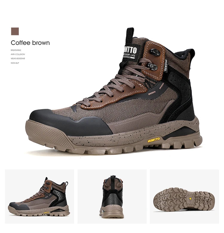 HUMTTO Men's Hiking Shoes | Lace-Up & Rubber Sole | Outdoor Walking