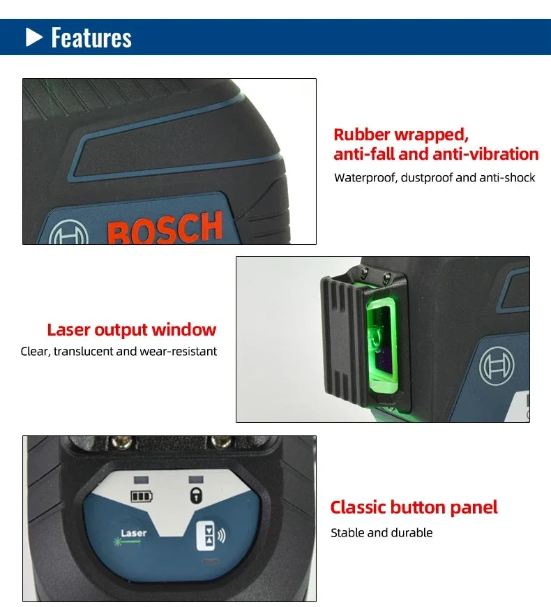 Bosch GLL3-60XG | Green 3D 12-Line Laser Level | Self-Leveling