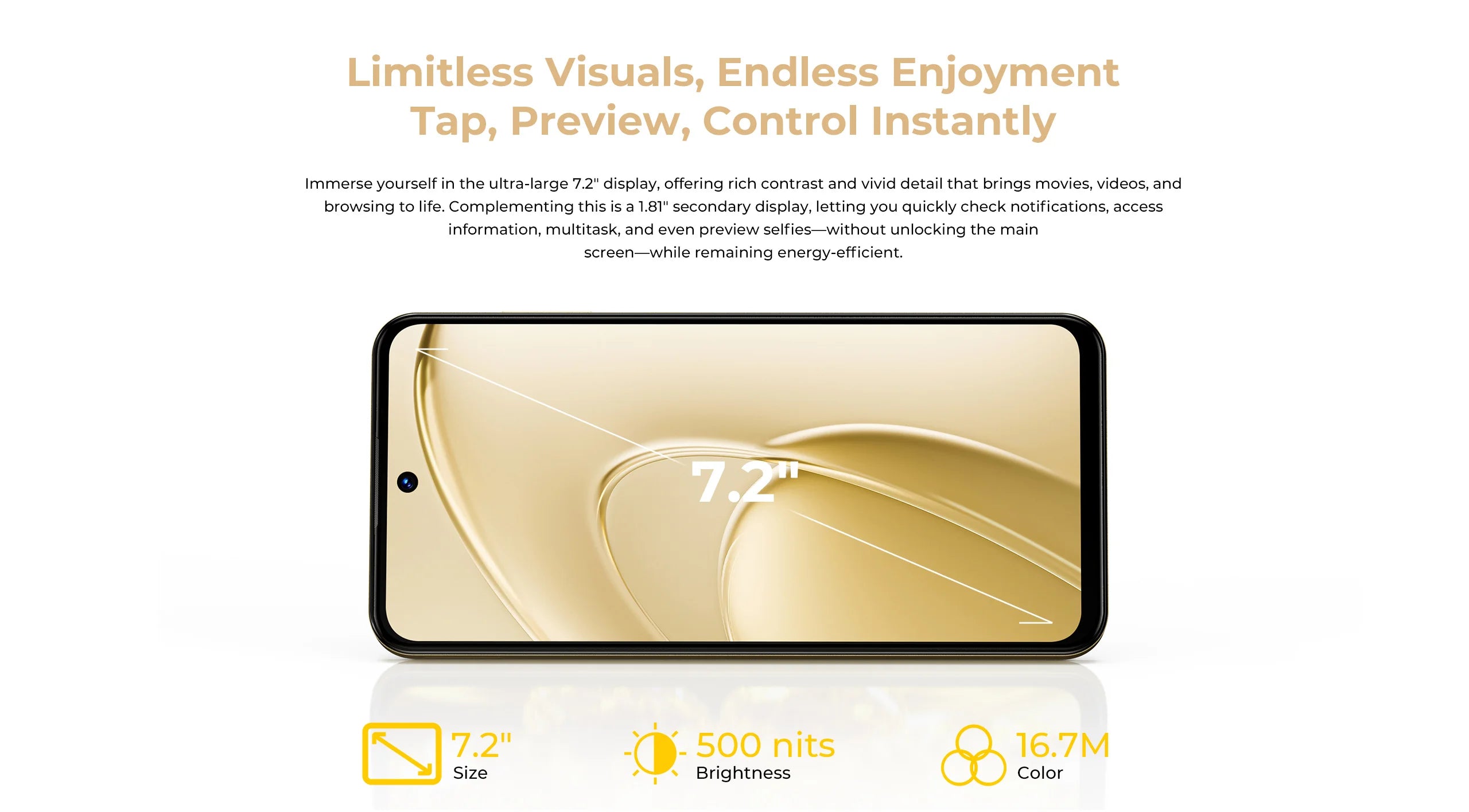 OUKITEL C68 Plus | Smartphone 4G 6000mAh 64MP 7.2" Dual Display | NFC Android 15