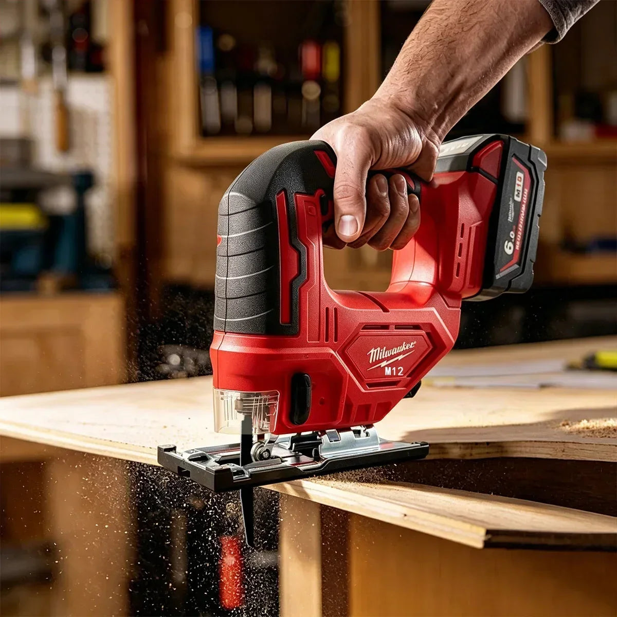 Milwaukee-Compatible Curve Saw | Brushless Orbital Jigsaw with LED