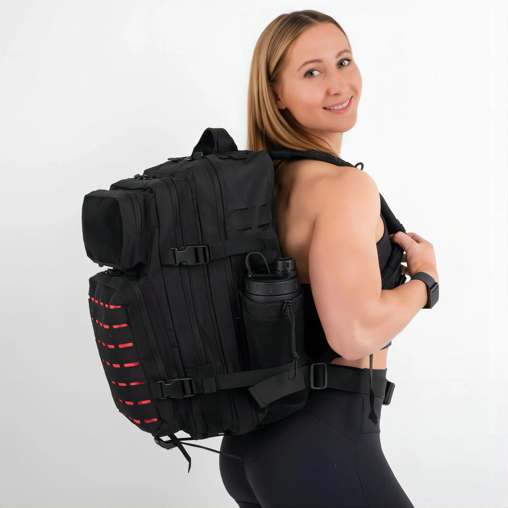 Waterproof Backpack 25L/50L | Gym, Hiking, Travel & Laptop Bag | Dual Bottle Holders | 12 Colors