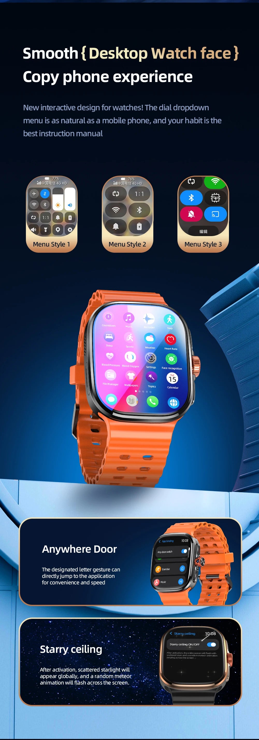 Smartwatch Android 13 5G LTE | AMOLED 2.29" | 800MP Pull-out Camera | SIM Card | GPS | 1500mAh | Smartwatch Android 13 5G LTE | AMOLED 2.29" | Cámara Giratoria 800W | Tarjeta SIM | GPS | 1500mAh
