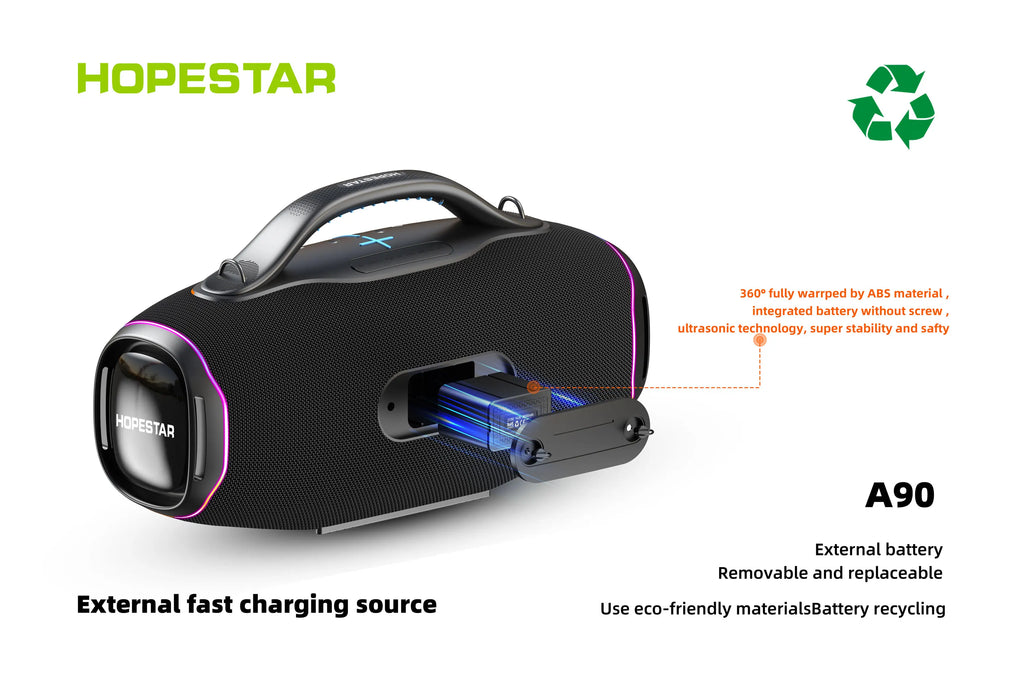 HOPESTAR A90 | Bocina Bluetooth 700W con Micrófono | Karaoke Outdoor IPX6