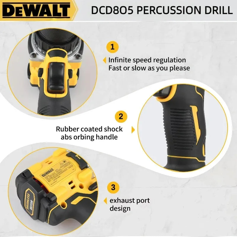 DEWALT-Compatible DCD805 | 20V Brushless Hammer Drill Kits