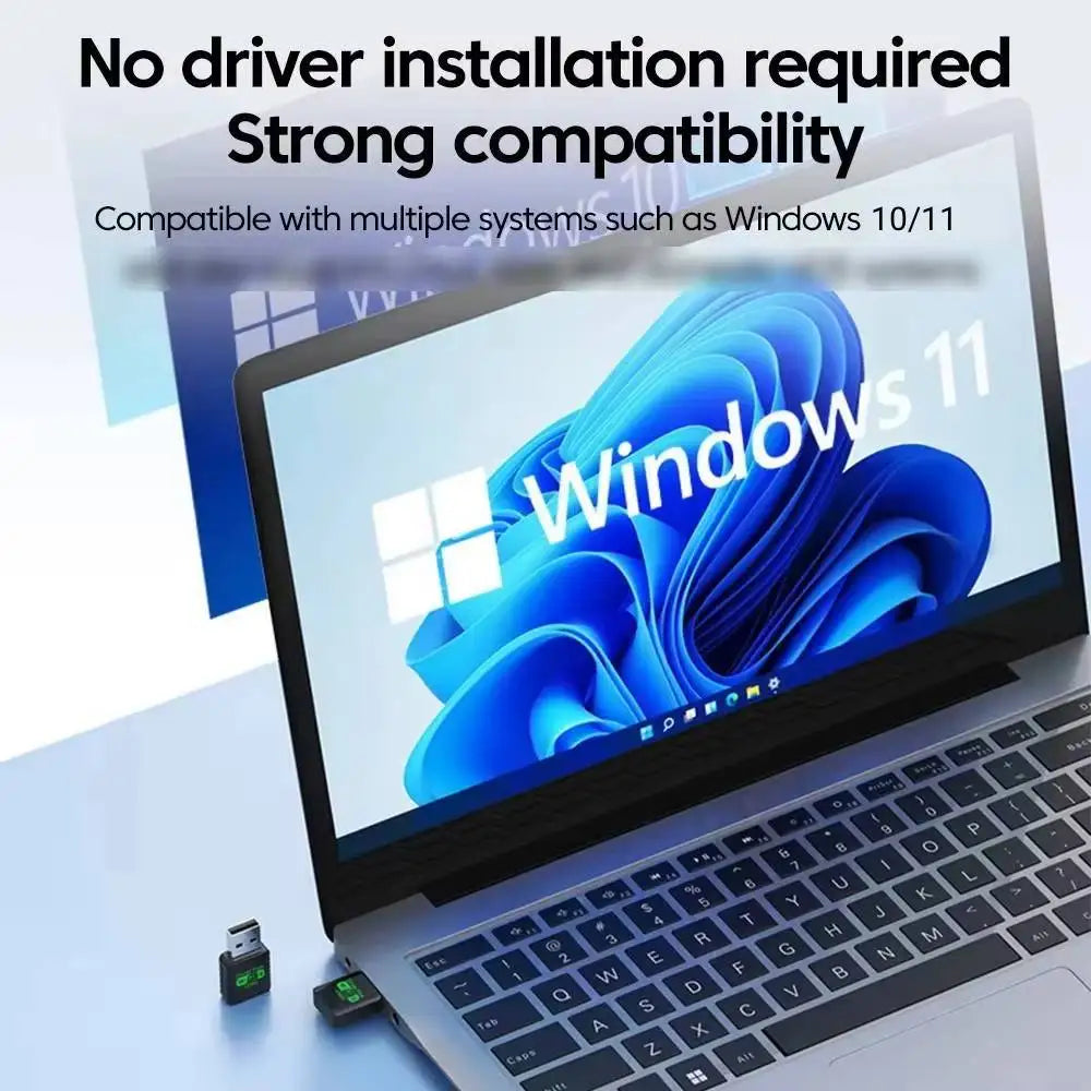 Adaptador USB WiFi + Bluetooth 5.4 900Mbps 2en1 | Doble Banda 2.4G & 5GHz | WiFi 6 | Sin Driver