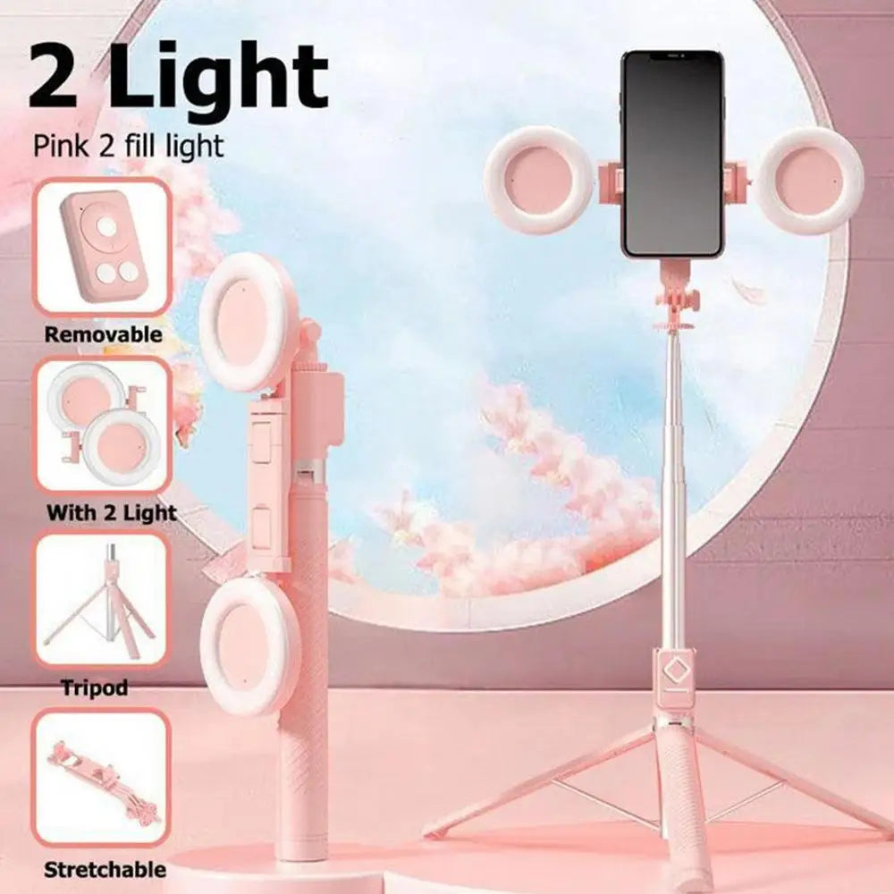 Rondaful Selfie Stick Tripod | Dual Fill Lights, Up to 170 cm | Trípode para Móvil