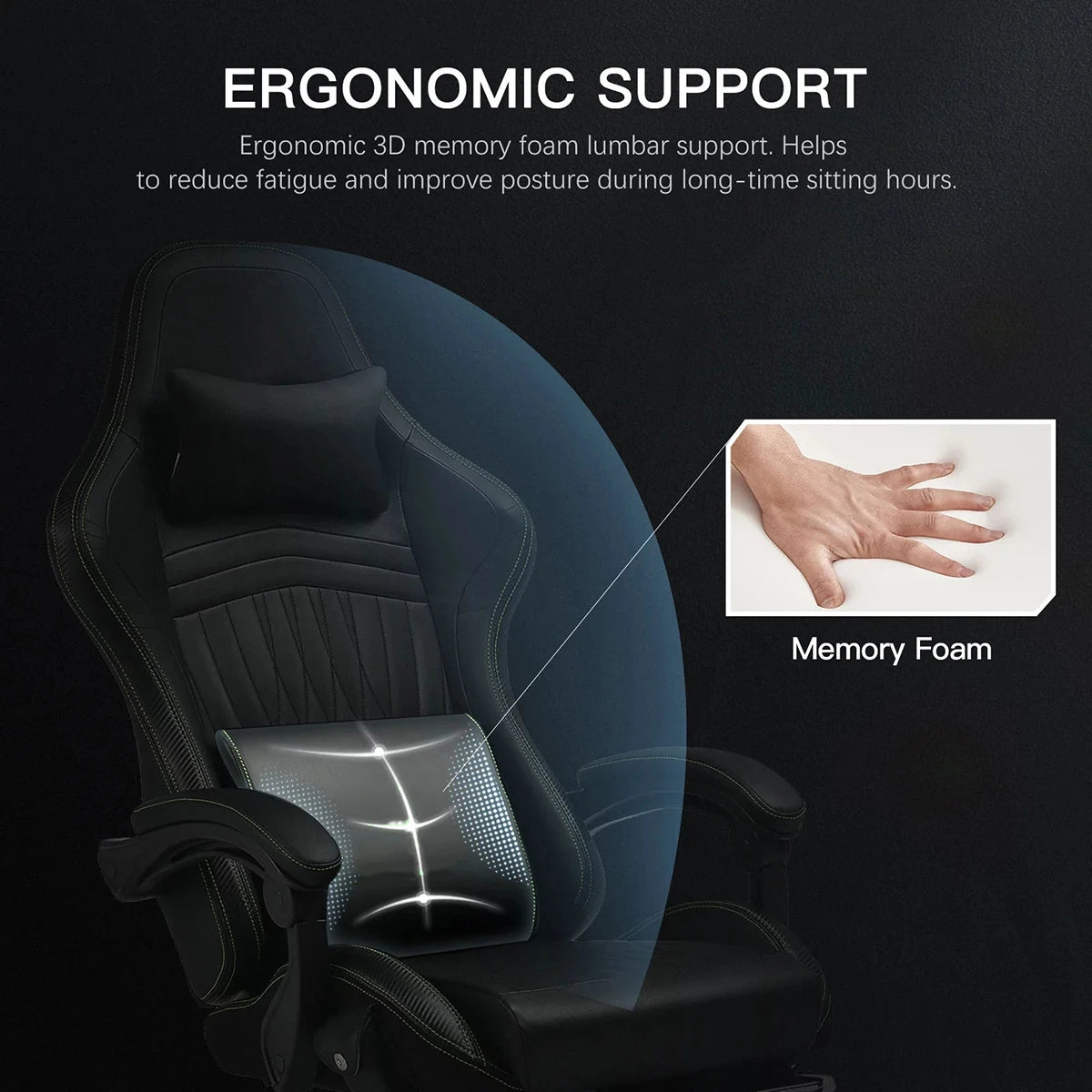 Racing Gaming Chair | Bluetooth Speaker & Footrest | PU Leather
