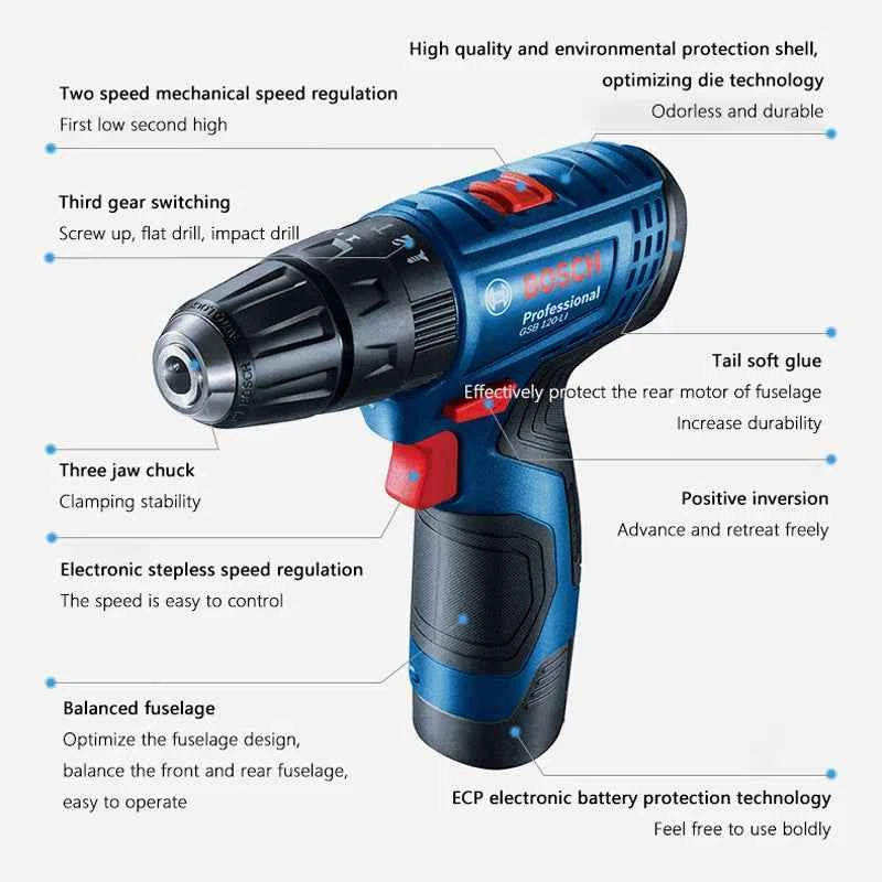Bosch GSR 120-Li | Cordless Drill Driver | Battery Options