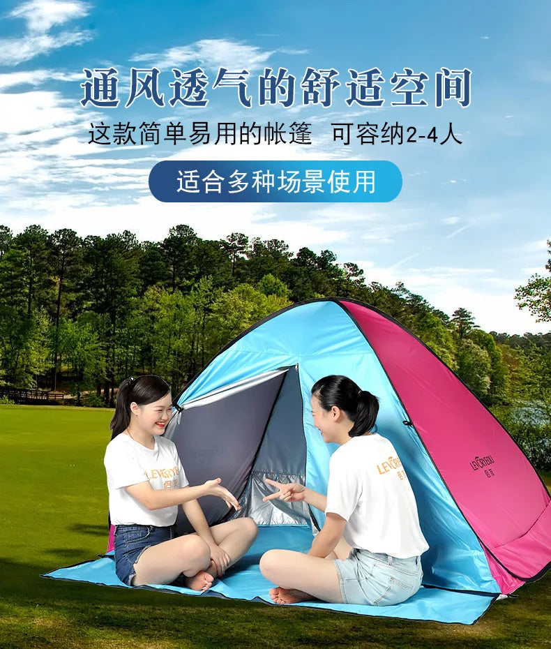 Carpa de Camping Automática Pop Up | Doble Capa 3-4 Personas | Playa e Impermeable