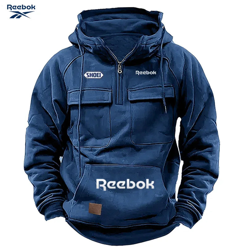 Reebok Men's Pullover Hoodie | Thick Polyester Knit | Autumn & Winter