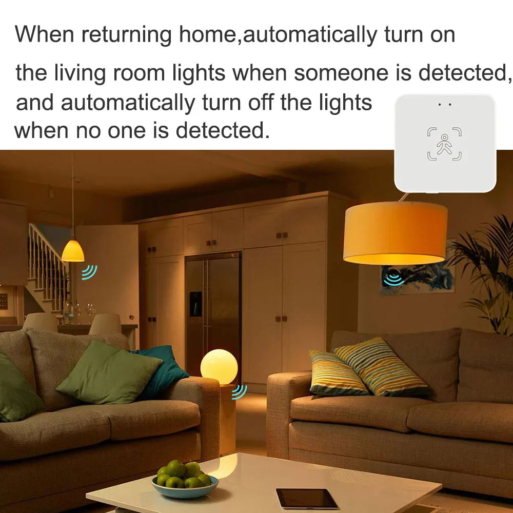 Sensor de Presencia Humana Tuya 24GHz MmWave | Zigbee & WiFi | Radar Inteligente | Compatible Home Assistant