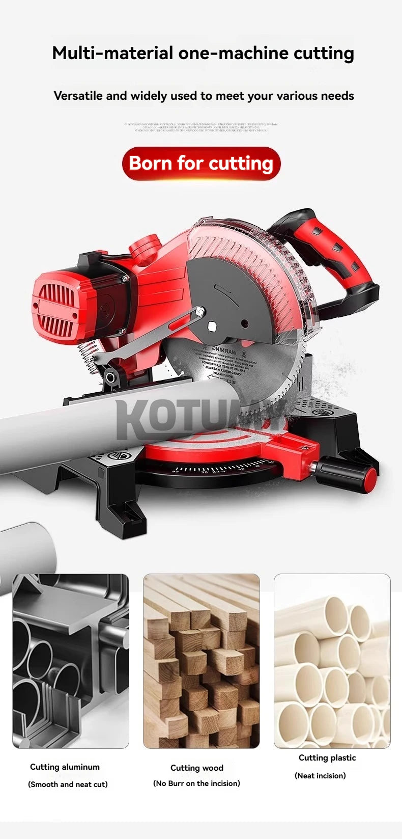 KOTUMY Multifunction Miter Saw | 1500–2200W | 45°