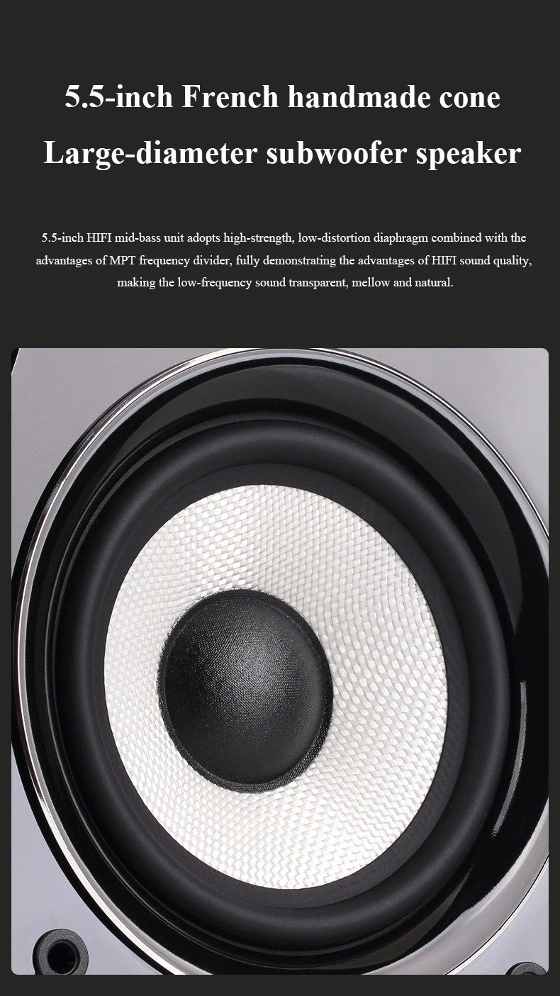 Altavoces Pasivos HiFi de Estantería 5.5" | 100W | 3 Vías | Caja de Madera | Par | 5.5" HiFi Passive Bookshelf Speakers 100W 3-Way Wooden Cabinet Pair