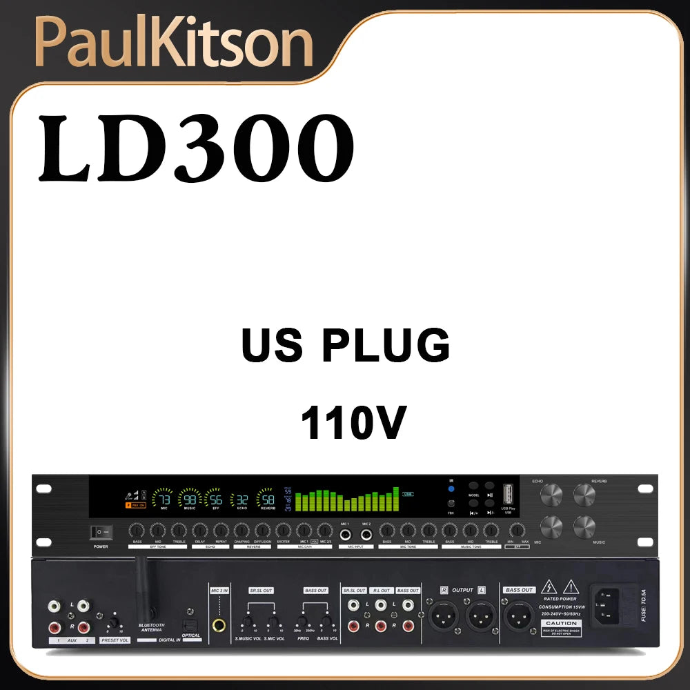 PaulKitson LD300 DSP Karaoke Effects Processor | 15W | Reverb | Bluetooth | Speaker Management