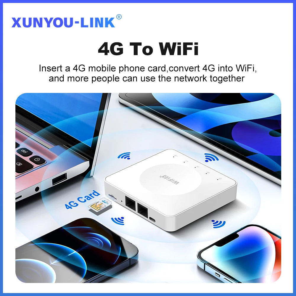 Router 4G LTE WiFi con SIM Card | 32 Dispositivos | Puerto LAN | Type-C | Europa, Asia & África